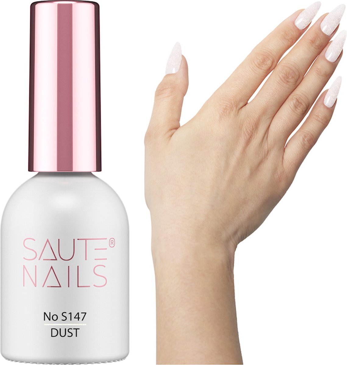 SAUTE Nails Wit Glitter UV/LED Gellak 8ml. - S147 Dust