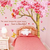 Muursticker Bloemenboom - Kinderkamer - Jongenskamer - Muurdecoratie - Wandsticker - Sticker Voor Kinderen 60×90CM*3