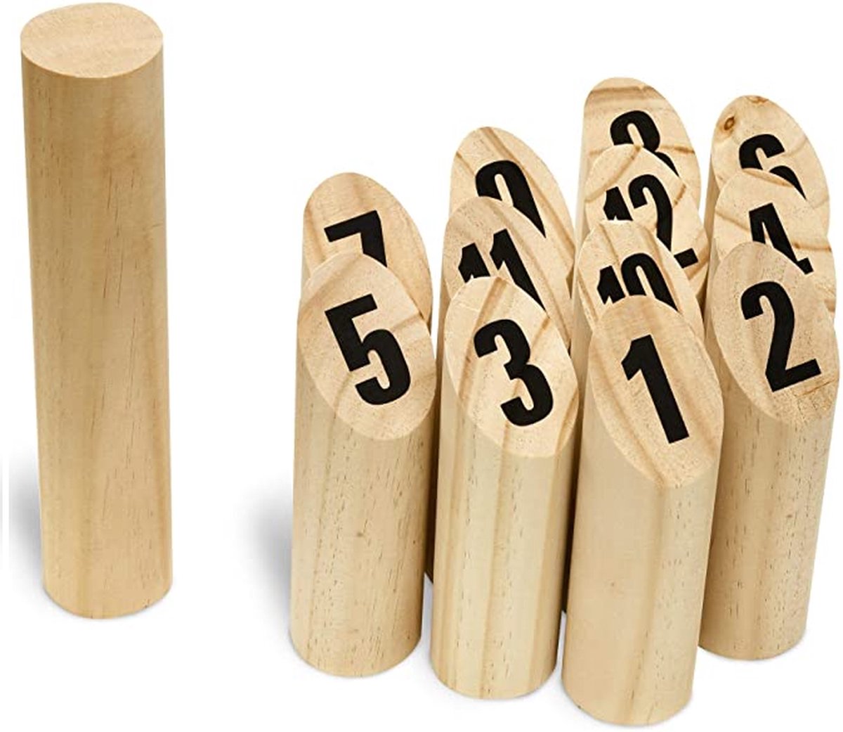 Molkky - Kegelspel - houten wegwerpspel - 13-delig - inclusief spelregels en meeneem zak!