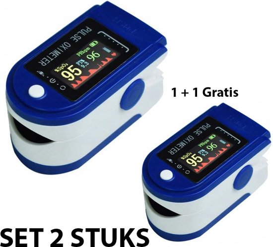 2 STUKS – Saturatiemeter – Zuurstof Meter – Hartslag meter – Professionele meter – Zuurstofmeter vinger – Digitale vingertop pulse oximeter -…