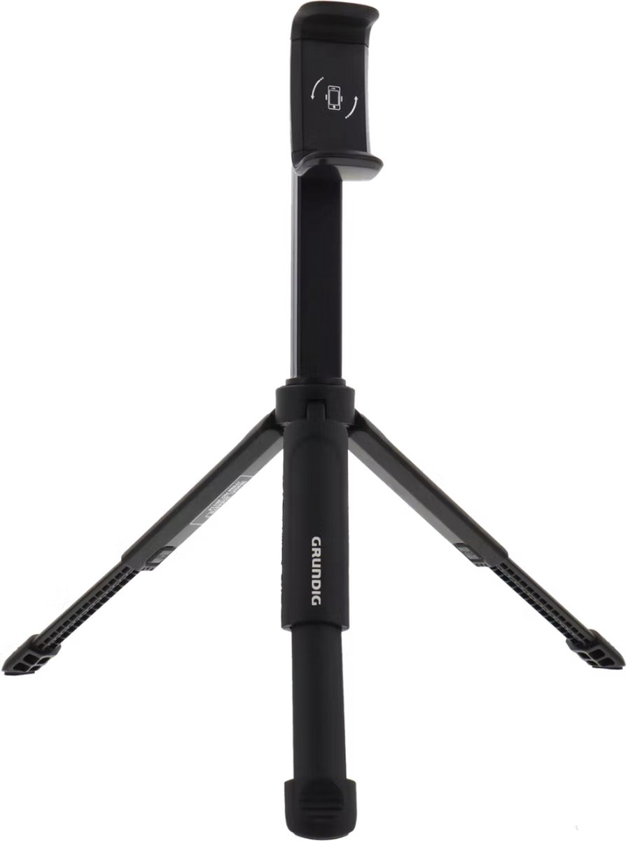Uitschuifbare tripod - Selfie stick - MilkRun® - Voor Smartphone - Maakt horizontaal en verticaal foto's - Kleur Zwart