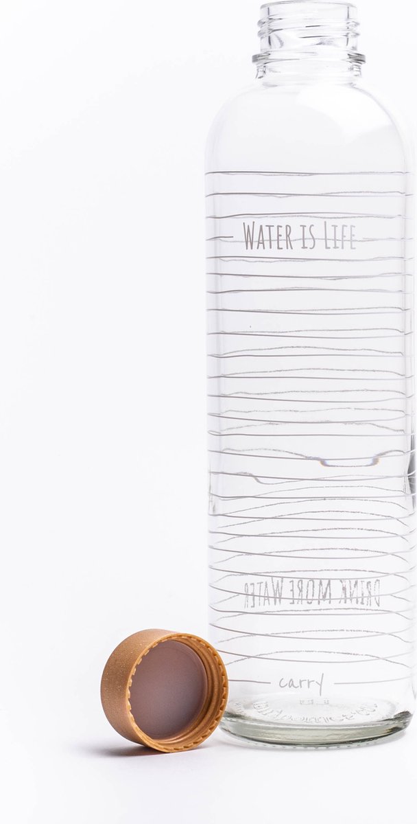 Carry Bottles - Water is Life 1 liter - drinkfles glas