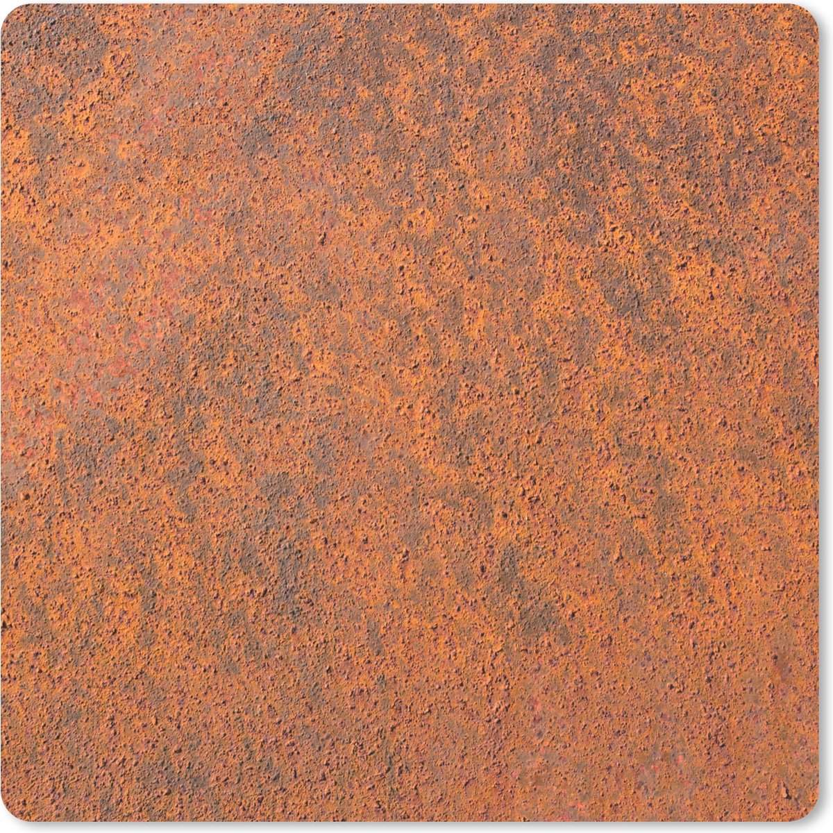 Muismat XXL 50x50 cm - Bureau onderlegger - Bureau mat Roest print - IJzer - Oranje - Bruin - Bureaumat - Gaming mousepad xl - Bureaulegger groot - Computer deskmat