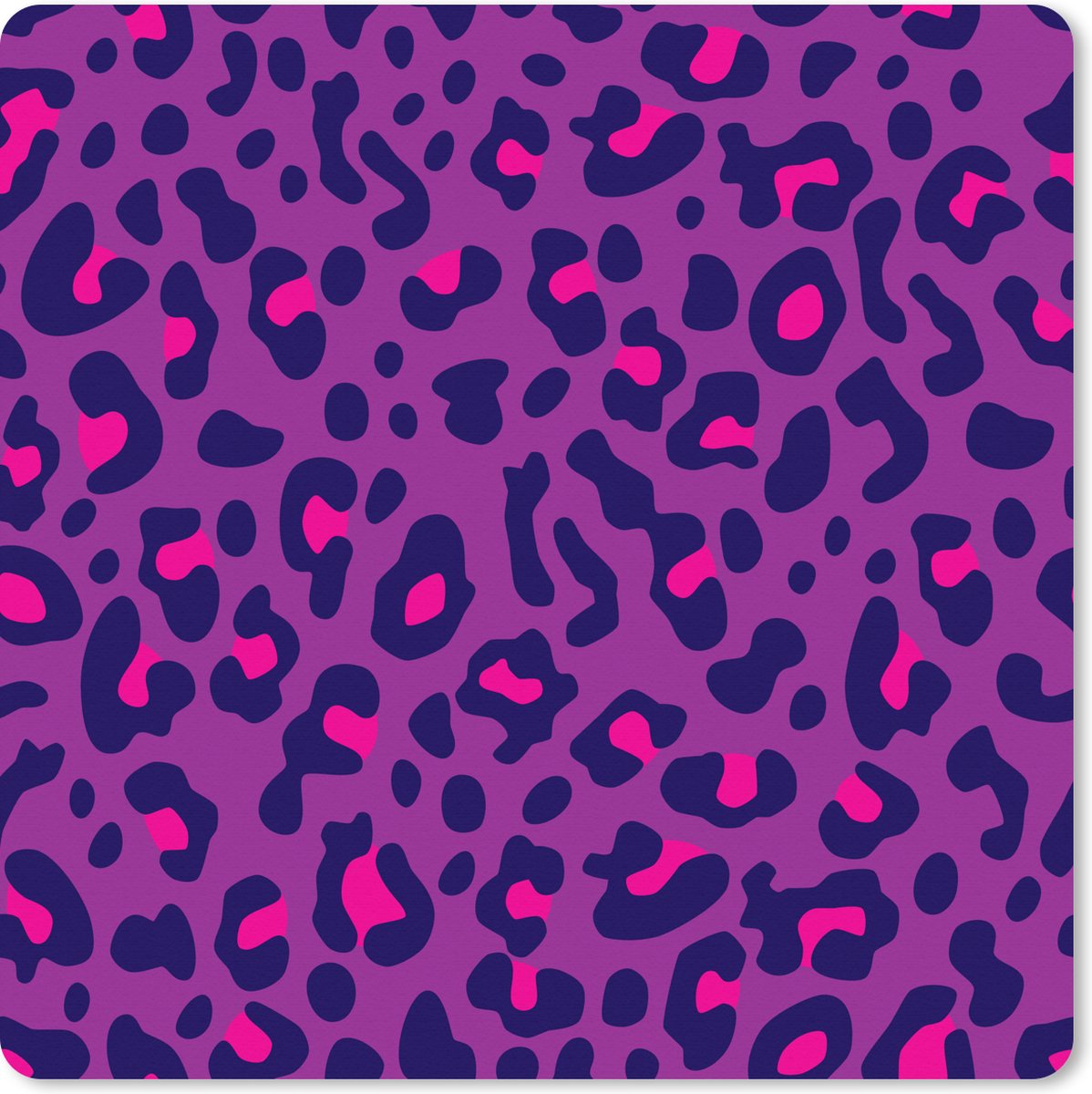 Muismat XXL 80x80 cm - Bureau onderlegger - Bureau mat Panterprint - Paars - Roze - Bureaumat - Gaming mousepad xl - Bureaulegger groot - Computer deskmat