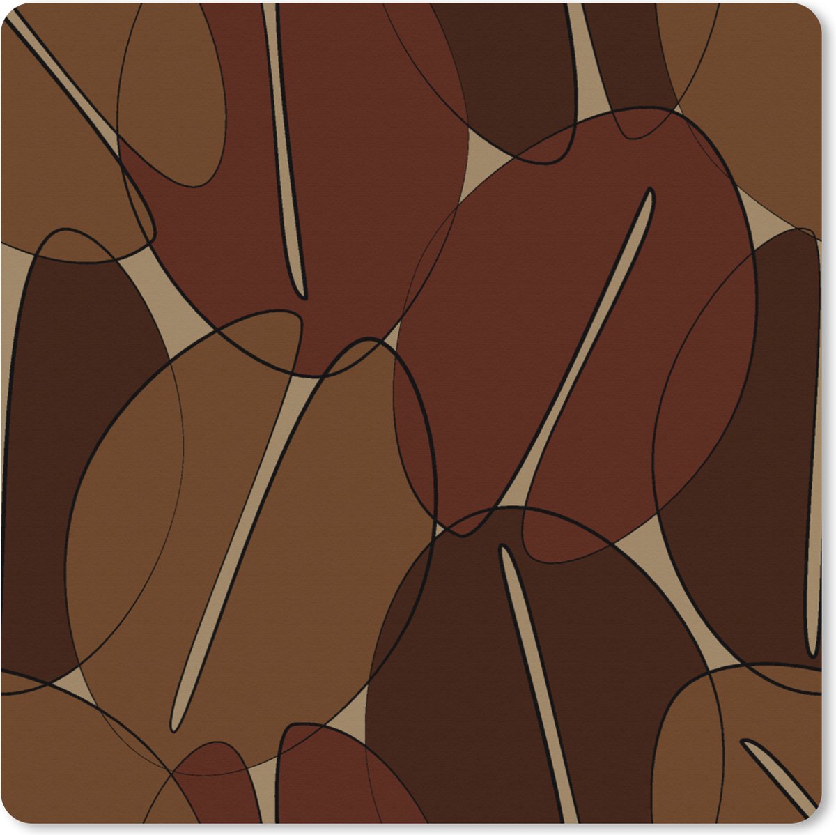 Muismat XXL 60x60 cm - Bureau onderlegger - Bureau mat Koffiebonen - Patronen - Coffee - Bureaumat - Gaming mousepad xl - Bureaulegger groot - Computer deskmat