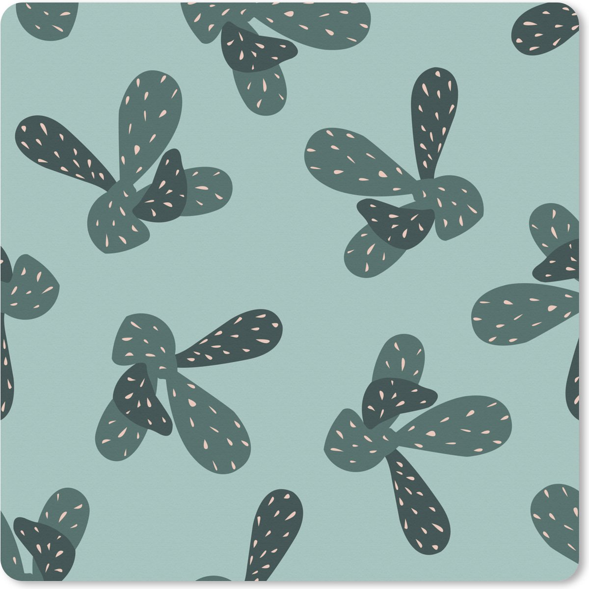 Muismat XXL 50x50 cm - Bureau onderlegger - Bureau mat Zomer - Planten - Pastel - Bureaumat - Gaming mousepad xl - Bureaulegger groot - Computer deskmat