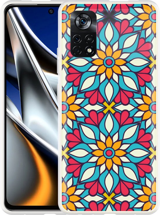 BAIDIYU Hoesje voor Xiaomi Poco M6 Pro telefoonhoesje, schokabsorptie, beugel, valbestendigheid, TPU PC dubbellaags ontwerp, geschikt voor Xiaomi Poco M6 Pro. (roze