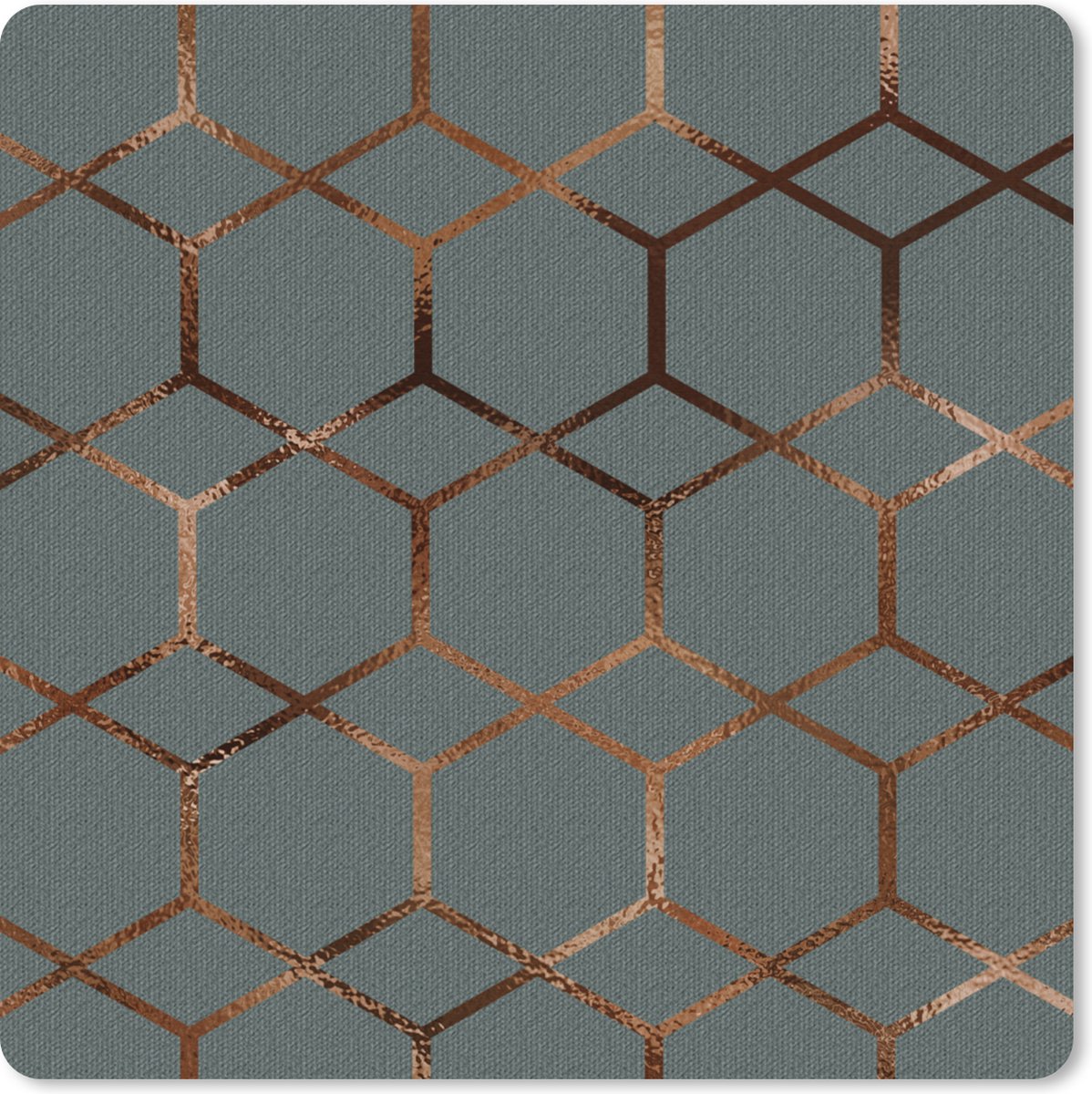 Muismat XXL 60x60 cm - Bureau onderlegger - Bureau mat Patronen - Luxe - Brons - Blauw - Bureaumat - Gaming mousepad xl - Bureaulegger groot - Computer deskmat
