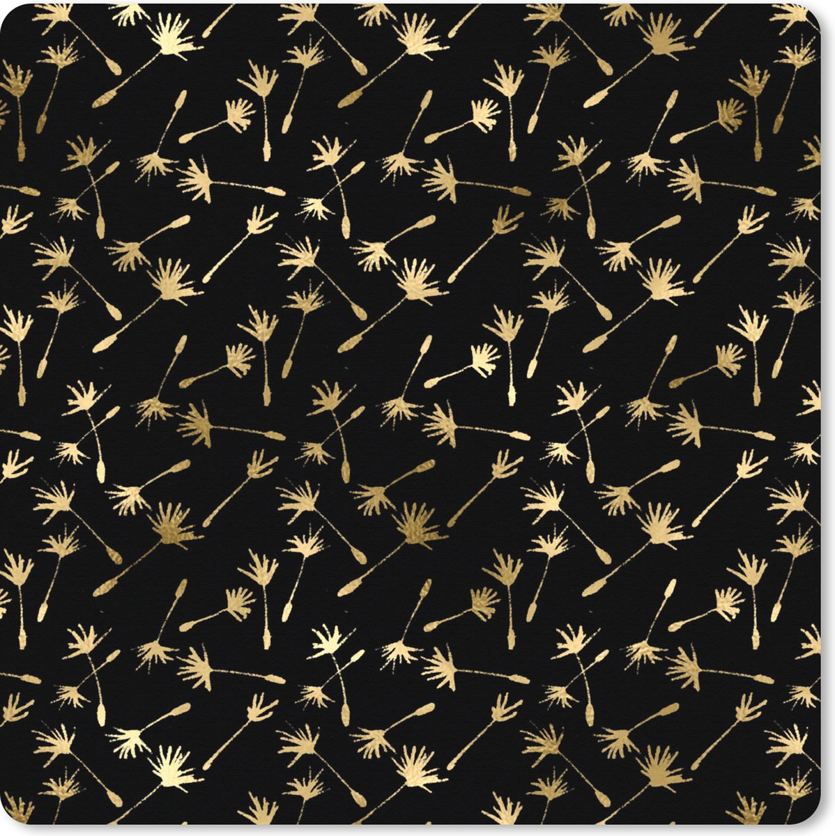 Muismat XXL 50x50 cm - Bureau onderlegger - Bureau mat Patronen - Zaadjes - Goud - Bureaumat - Gaming mousepad xl - Bureaulegger groot - Computer deskmat