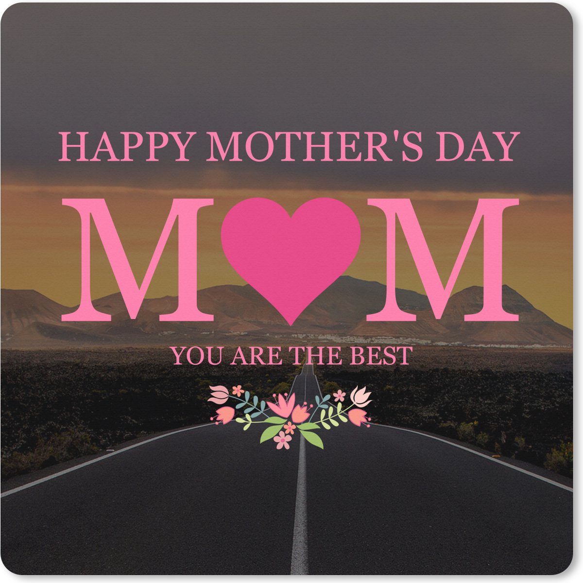 Muismat XXL 80x80 cm - Bureau onderlegger - Bureau mat Spreuken - Happy Mother's Day mom you are the best - Mama - Quotes - Bureaumat - Gaming mousepad xl - Bureaulegger groot - Computer deskmat