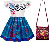 Joya® Mirabel Verkleed Jurk | Jurk kostuum | Meisjes jurk verkleedjurk + Tas | Maat 120 | Cadeau meisje Sinterklaas