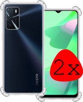 Hoes Geschikt voor OPPO A16s Hoesje Shock Proof Case Hoes Siliconen - Hoesje Geschikt voor OPPO A16s Hoes Cover Shockproof - Transparant - 2 Stuks