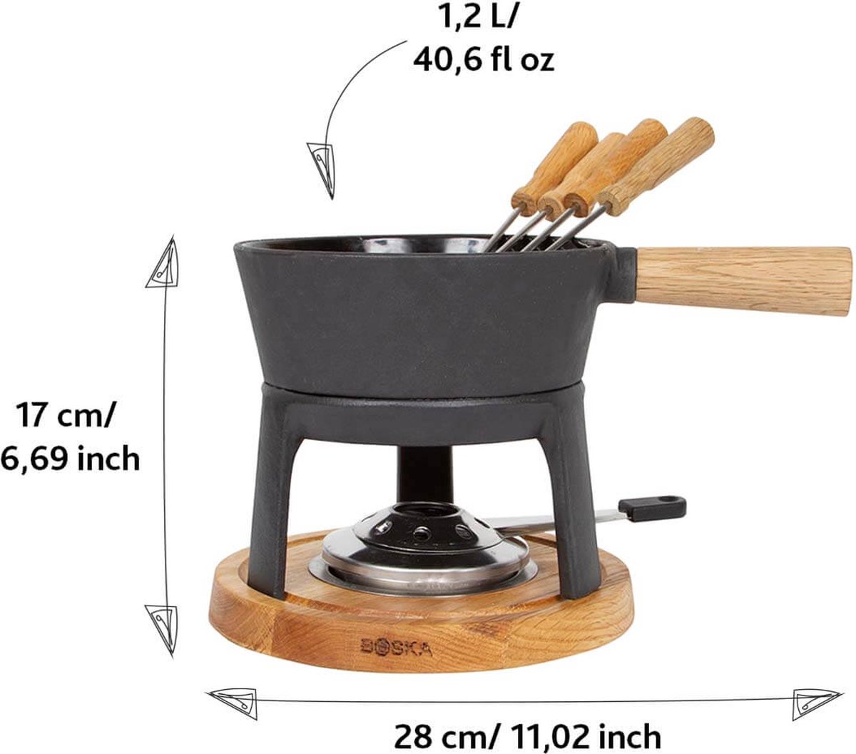 Illustreren Verminderen waarschijnlijkheid Boska Fondueset Pro - Kaas fondue - voor Iedere Kookplaat - 1,2 L | bol.com
