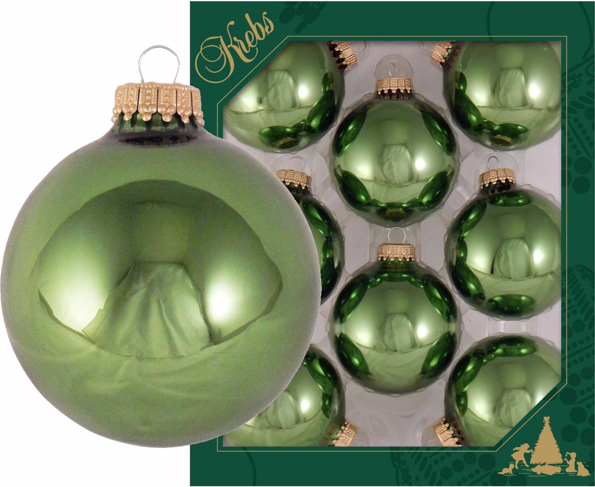 Bol.com 8x Jungle groene glazen kerstballen glans 7 cm kerstboomversiering - glans - Kerstversiering/kerstdecoratie groen aanbieding