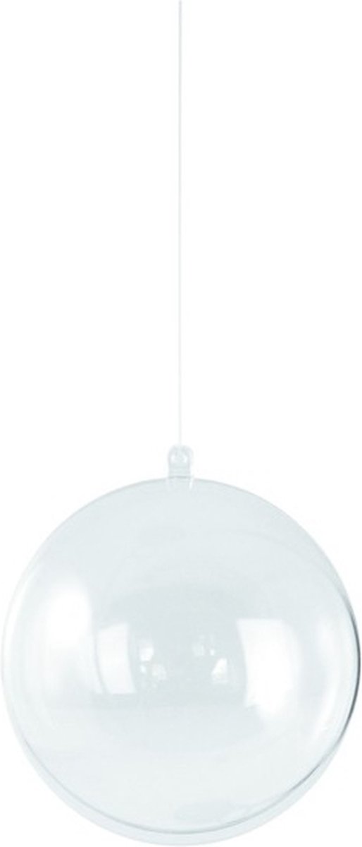 Hobby/diy kerstballen - 5x st - transparant - D12 cm - kunststof - knutselen - kerstballen maken