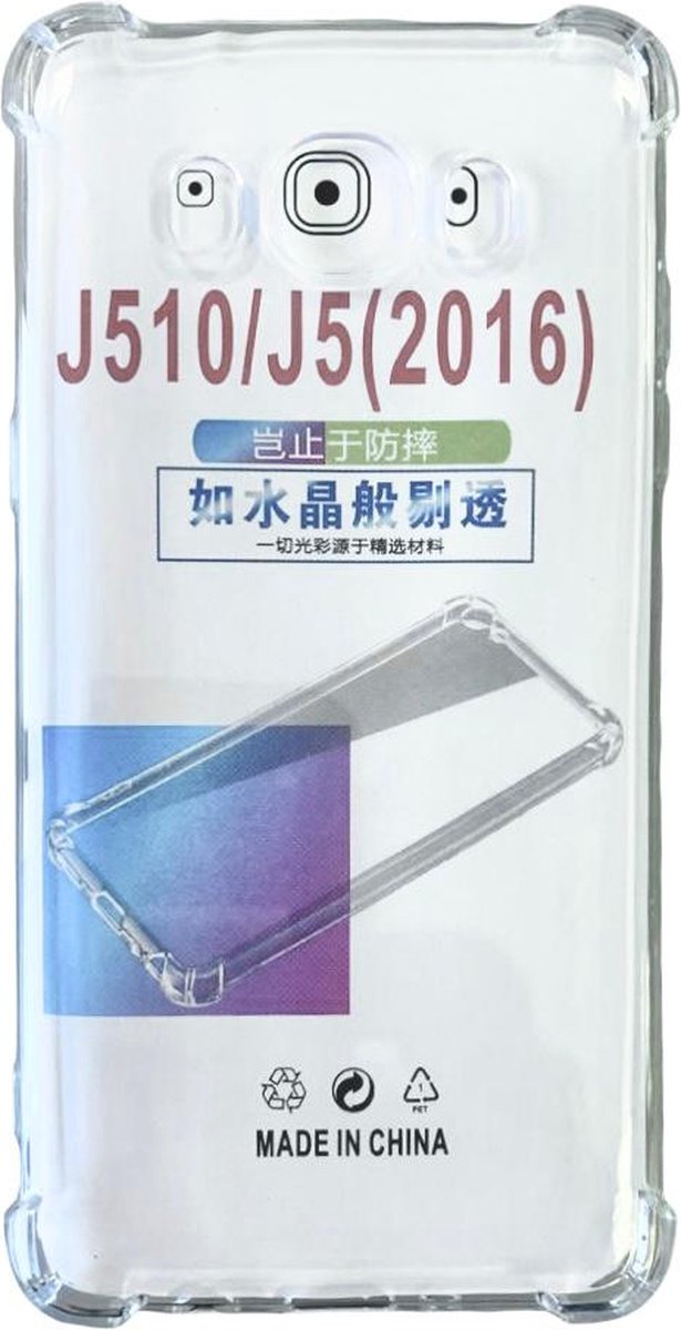 Anti Shock silicone back cover Geschikt voor Samsung Galaxy J5 (2016)/Transparant hoesje