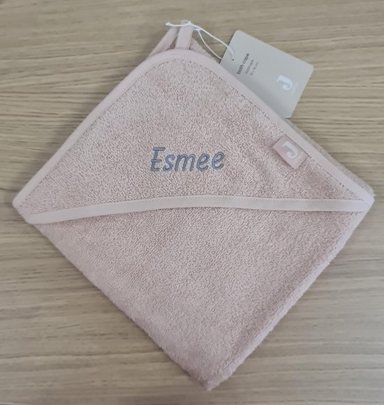 Jollein Badcape/omslagdoek Ivory White met naam geborduurd - kraamcadeau met naam van Jollein — afbeelding 2