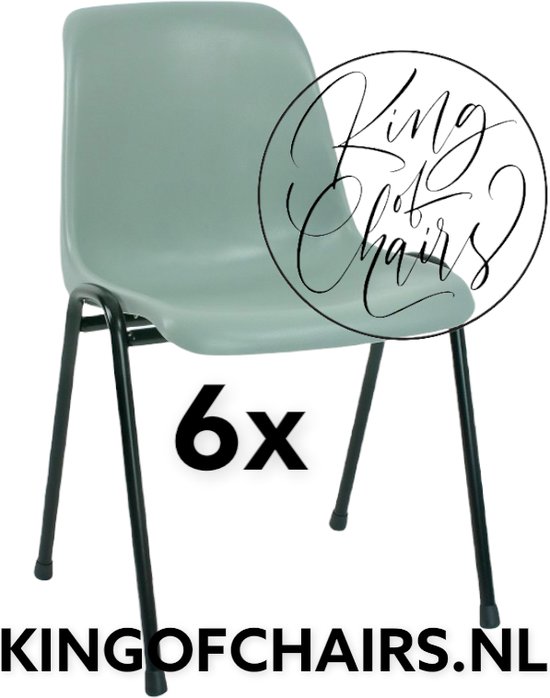 King of Chairs -set van 6- model KoC Daniëlle lichtgrijs met zwart onderstel. Kantinestoel stapelstoel kuipstoel vergaderstoel tuinstoel kantine stapel stoel kantinestoelen stapelstoelen kuipstoelen De Valk 3360 keukenstoel schoolstoel eetkamerstoel