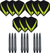 3 sets (9 stuks) Super Sterke – Groen - Vista-X – dart flights – inclusief 3 sets (9 stuks) - medium - dart shafts