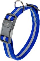 Adori Klikhalsband Reflex Blauw&Reflecterend - Hondenhalsband - 45-70X2.5 cm