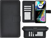 Motorola Moto G82 Hoesje - Bookcase - Pu Leder Wallet Book Case Zwart Cover