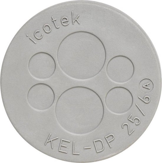 Icotek KEL-DP 50/11 Kabeldoorvoeringsplaat Montagegat: 50 mm Klem-Ø (max.): 22.5 mm Elastomeer Grijs 1 stuk(s)