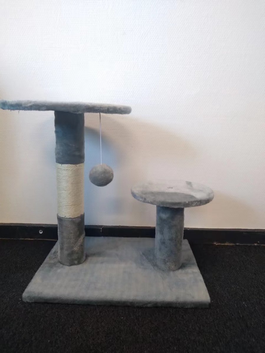 krabpaal - Kattenkrabpaal - krabpaal met sisal - 40 cm hoog - Grijs