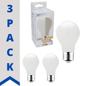 ProLong LED Lamp Mat E27 - Warm wit - A60 Peer Melk - 4.5W vervangt 40W - 3 lampen