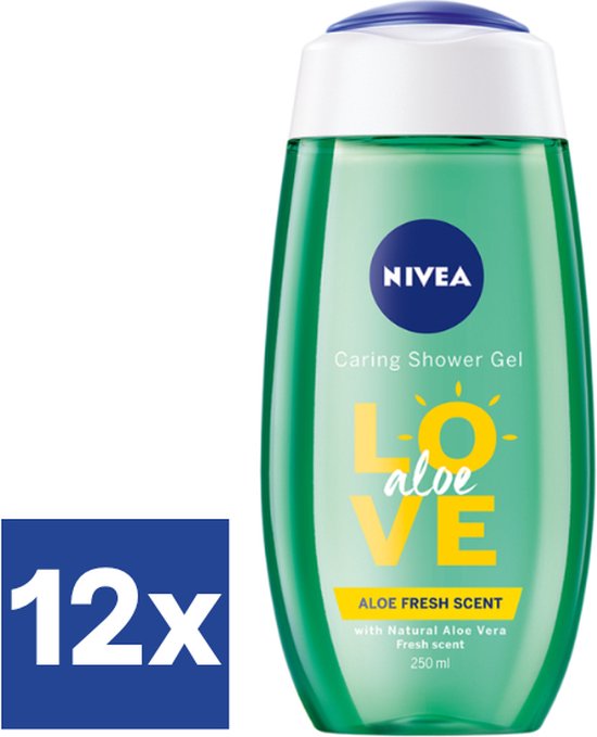 Nivea Love Aloe Vera Douchegel (Voordeelverpakking) - 12 x 250 ml