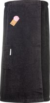 ARTG® Towelzz - Sauna Kilt - Dames - met Klittenband - Zwart - Black - Maat XXL - (maat tot 170cm omvang)