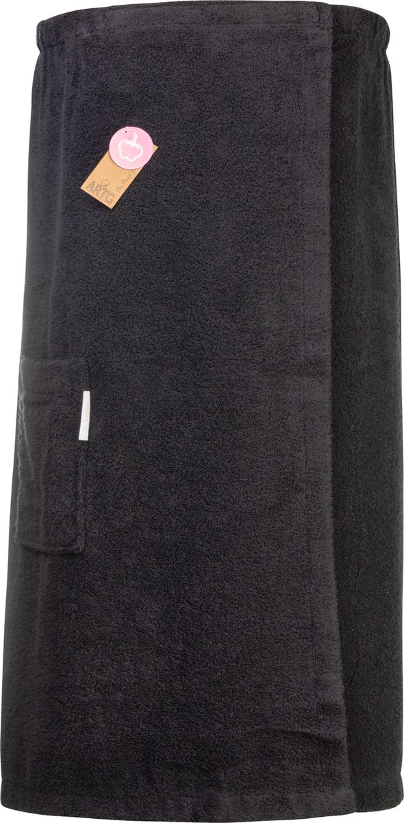 ARTG® Towelzz - Sauna Kilt - Dames - met Klittenband - Zwart - Black - Maat XXL - (maat tot 170cm omvang)