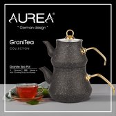 Aurea - Turkse theepot graniet coating - Zwart