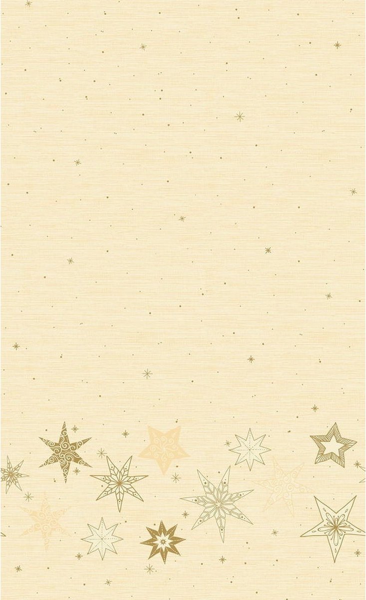 Papieren tafellakens/tafelkleden beige met sterren 138 x 220 cm - Tafelversiering