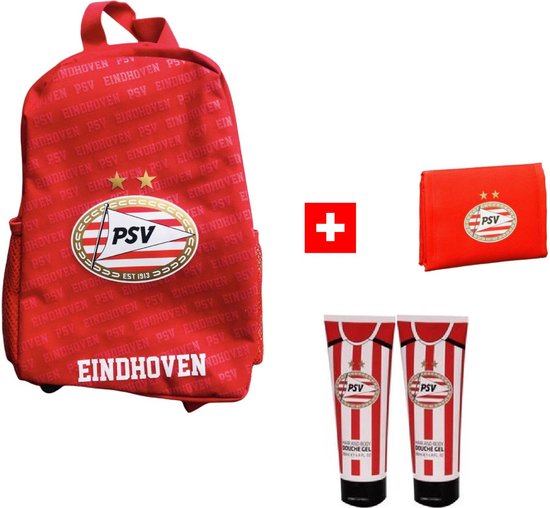 PSV Eindhoven Geschenk set Douchegel - Rugtas - Portemonnee Cadeau - Feestdagen Vaderdag Cadeau