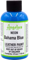 Angelus Leather Acrylic Paint - textielverf voor leren stoffen - acrylbasis - 118ml - Neon - Bahama Blue