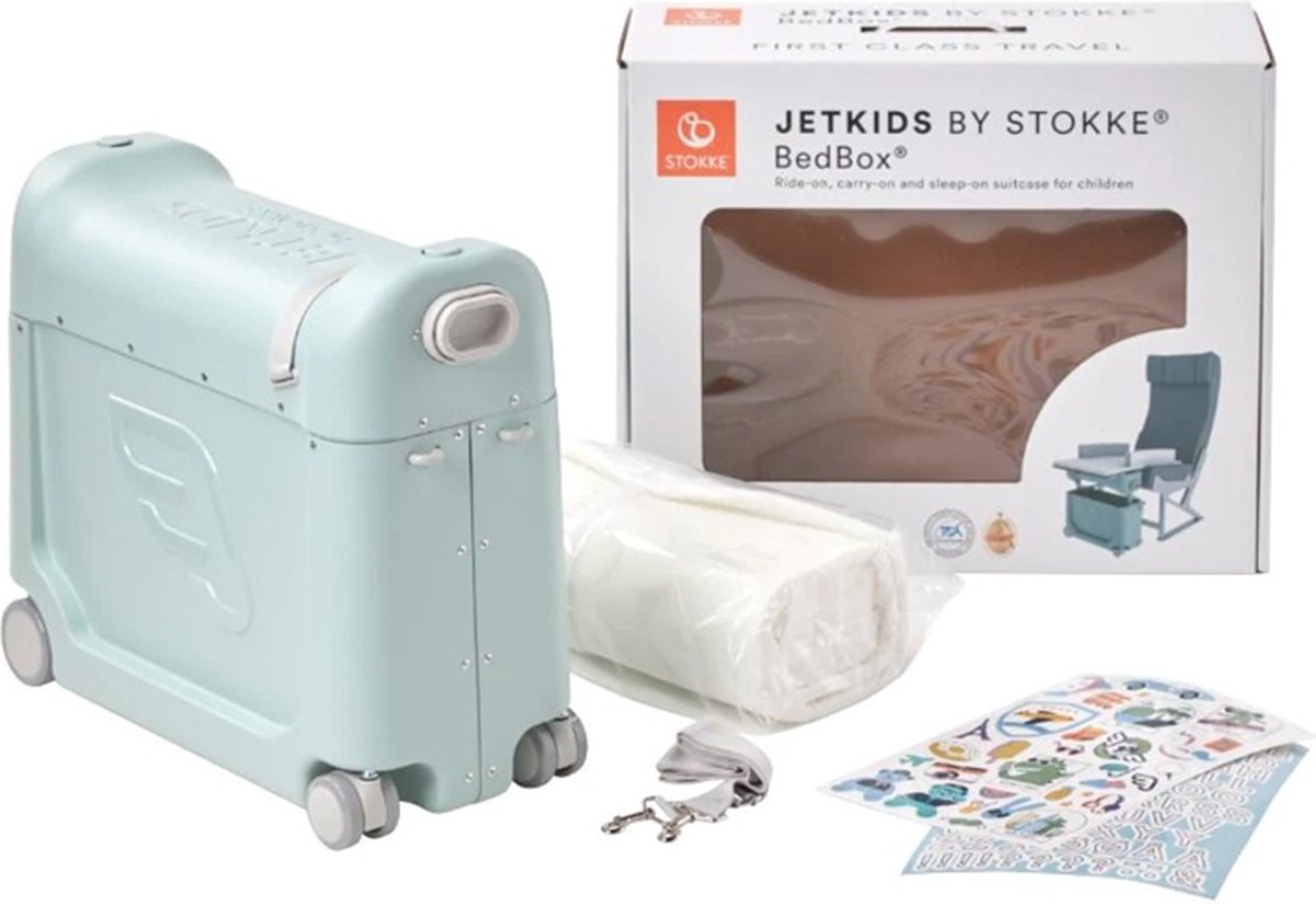 Pack JetKids sac à dos + valise BedBox 2.0 Green Aurora - Made in Bébé