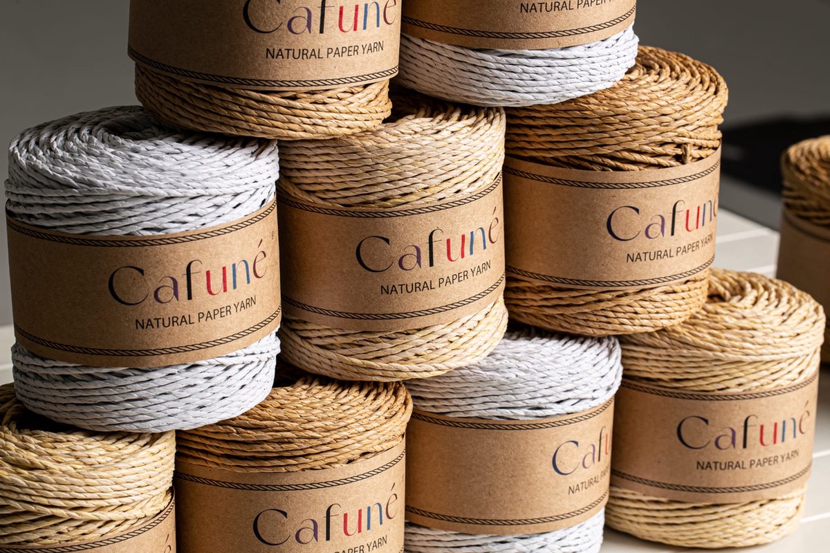 Cafuné Papiergaren - Lichtgrijs - 3 mm - 250m - 500gr - Breien - Haken - 100 % papier