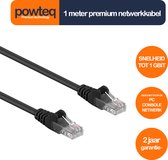 Premium netwerkkabel / internetkabel | 1 meter | Zwart | RJ45-RJ45 | Cat 5e