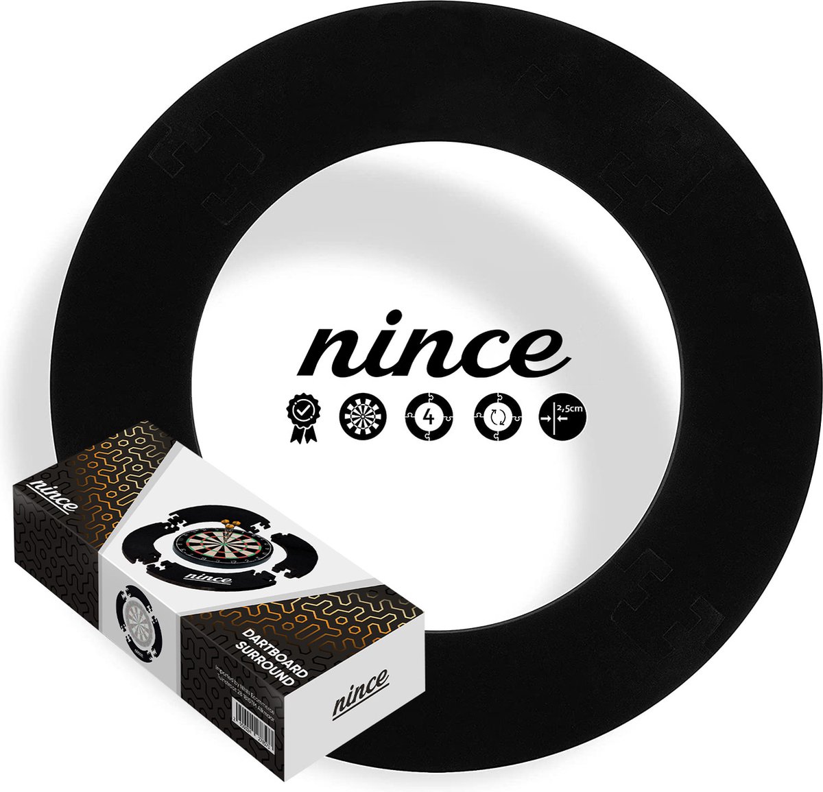 Nince Pro Dartbord Surround Ring - Geschikt Voor Ieder Dartbord