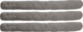 Set van 3 - Dutch Decor FINN - Tochtstopper velvet Driftwood 90x10 cm - taupe - Tochtrol voor binnen - Tochthond - Tochtkussen - 90CM - Soepel van vorm & Lichtgewicht