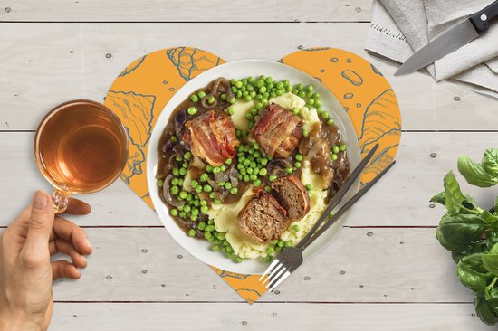 Napperons de table - Sets de table - Napperons coeur - Coquillages - Jaune - Oranje - Motifs - 10 pièces