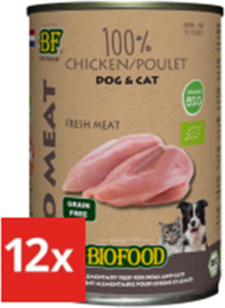 Biofood Biofood Organic 100% Kip voor hond en kat - 400g