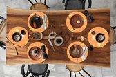 Ronde placemats - Onderlegger - Placemats rond - Cocktail - Oranje - Design - 6 stuks