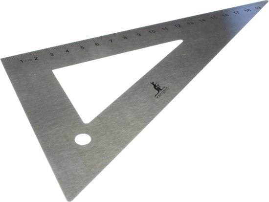 Kangaro liniaal set - RVS - 4-delig - 30cm liniaal + 30/60 driehoek + 45/90 driehoek + gradenboog - K-760000 - Kangaro