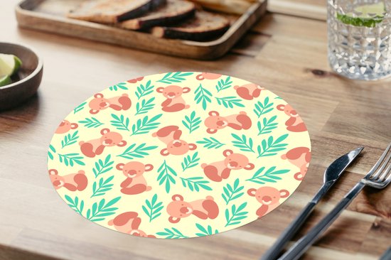 Sets de table ronds - Dessous de verre - Napperons de table ronds - Jungle - Motifs - Koala - Animal - 10 pièces