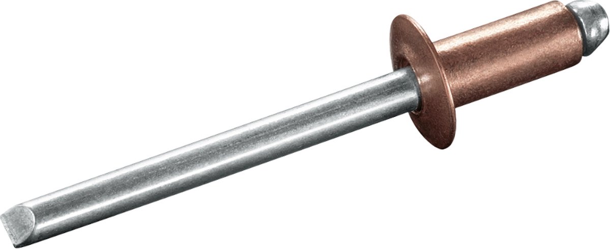 GOEBEL® - 1000 x Blindklinknagels (Ø x L) 3 x 8 mm - Koper / Staal verzinkt - Vlakke kop - STANDARD - 7050130800 - ISO16582 - Popnagel