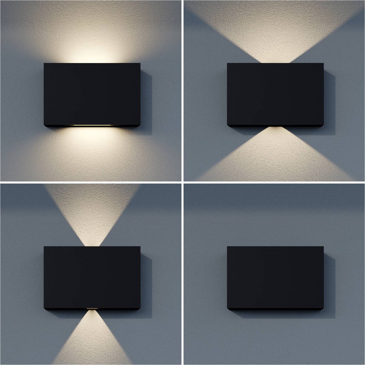 Lucande - LED wandlamp buiten - 2 lichts - drukgegoten aluminium, getemperd glas - H: 11.5 cm - donkergrijs - Inclusief lichtbronnen