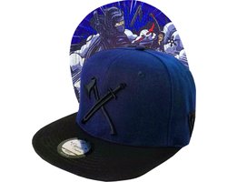Capiche® Snapback Pet Heren – Ninja – Donkerblauw & Zwart – Verstelbaar met Druksluiting – Sportcap – Baseball Cap – Mannen Cap – Warrior Pet