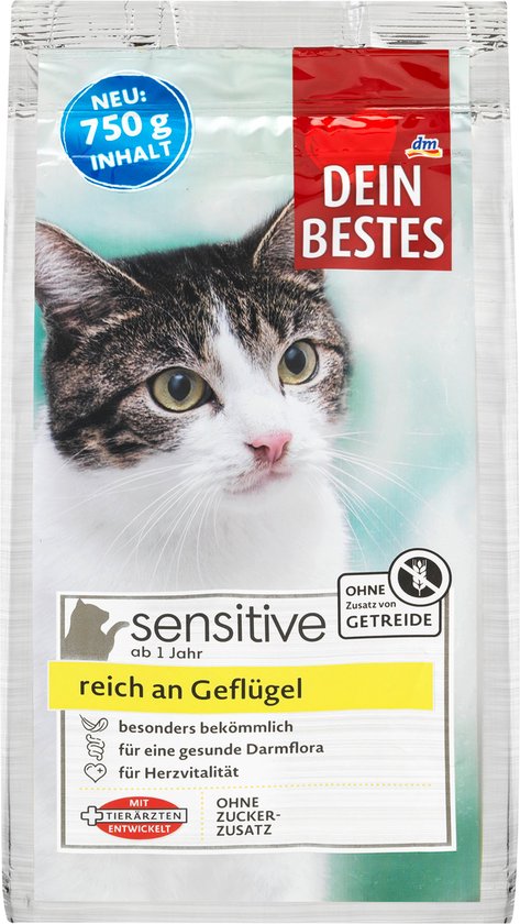 Wissen bod Vervagen Dein Bestes katten Droogvoer, Sensitive, rijk aan gevogelte, 750 g | bol.com