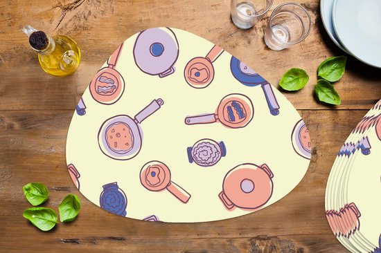 Set de table bio - Napperons de table bio - Sets de table - Pan - Fifties - Motif - 10 pièces